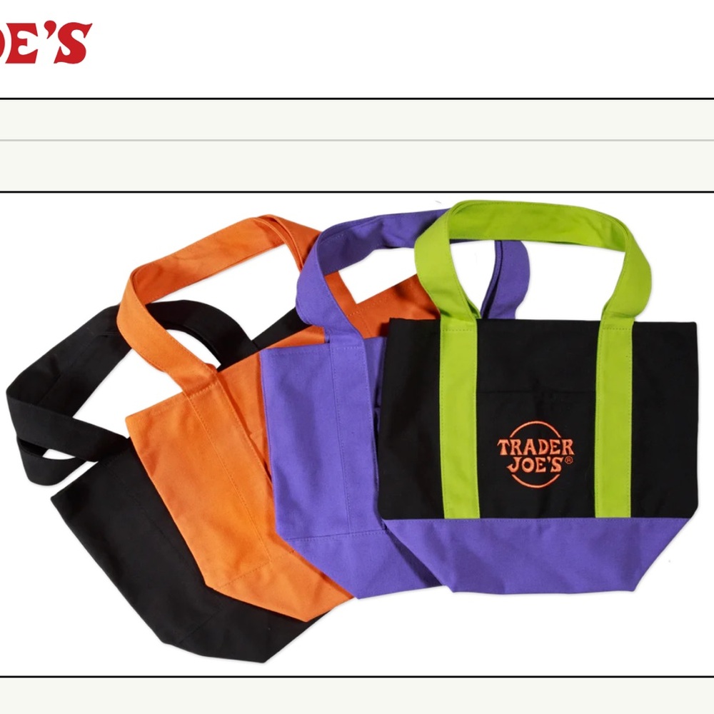 NWT | Set of 4 Trader Joe's Trick-or-Treat Mini Canvas Totes